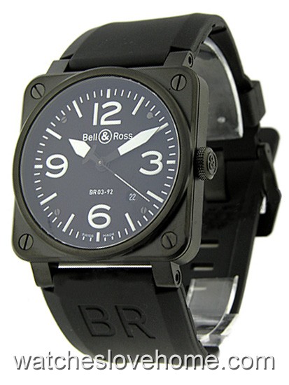 Square 42 mm Bell & Ross Automatic Professional BR-03-92-CARBON