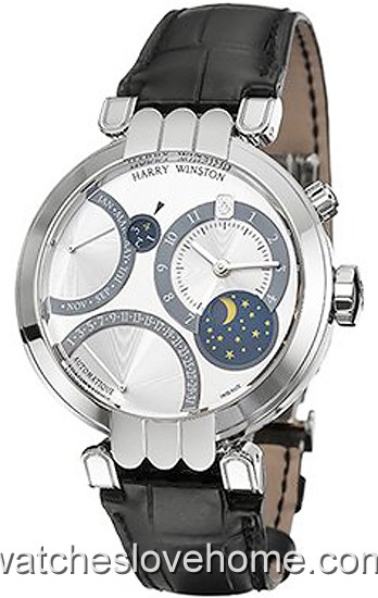 Harry Winston Round Swiss Automatic 41 mm without crown Excenter Collection 200-MAPC41WL-W