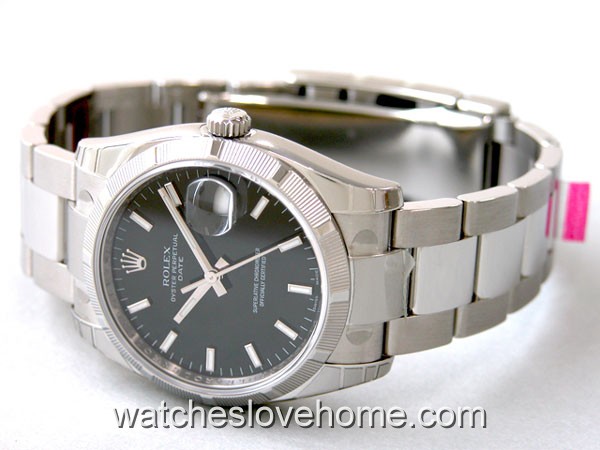 Rolex Automatic 34 mm Round Date Mens 115210BKSO
