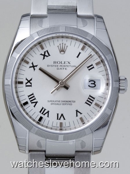 Rolex 34 mm Round Automatic Date Mens 115210